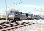 NS 9678 leads train 350-04 across Cabarrus Street